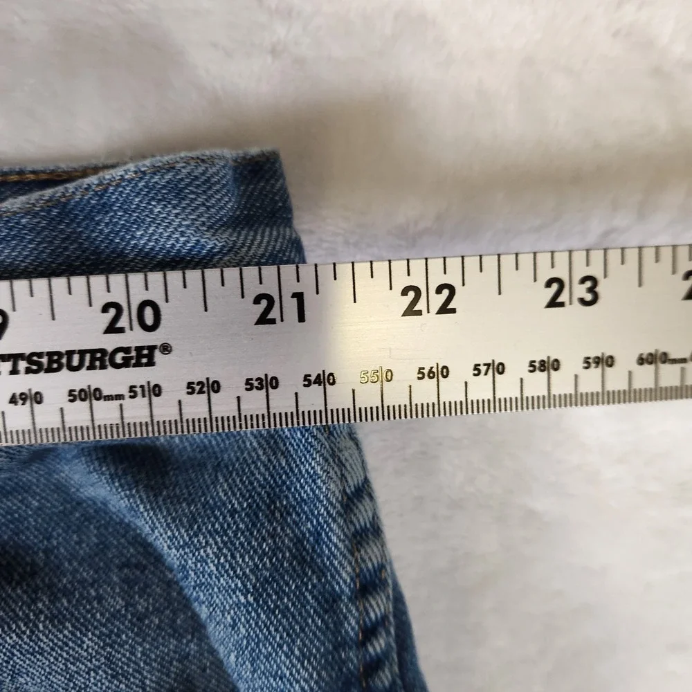 Vtg Wrangler Rugged Wear Jeans 46x30 Light Wash‎ Distressed Faded USA Workwear